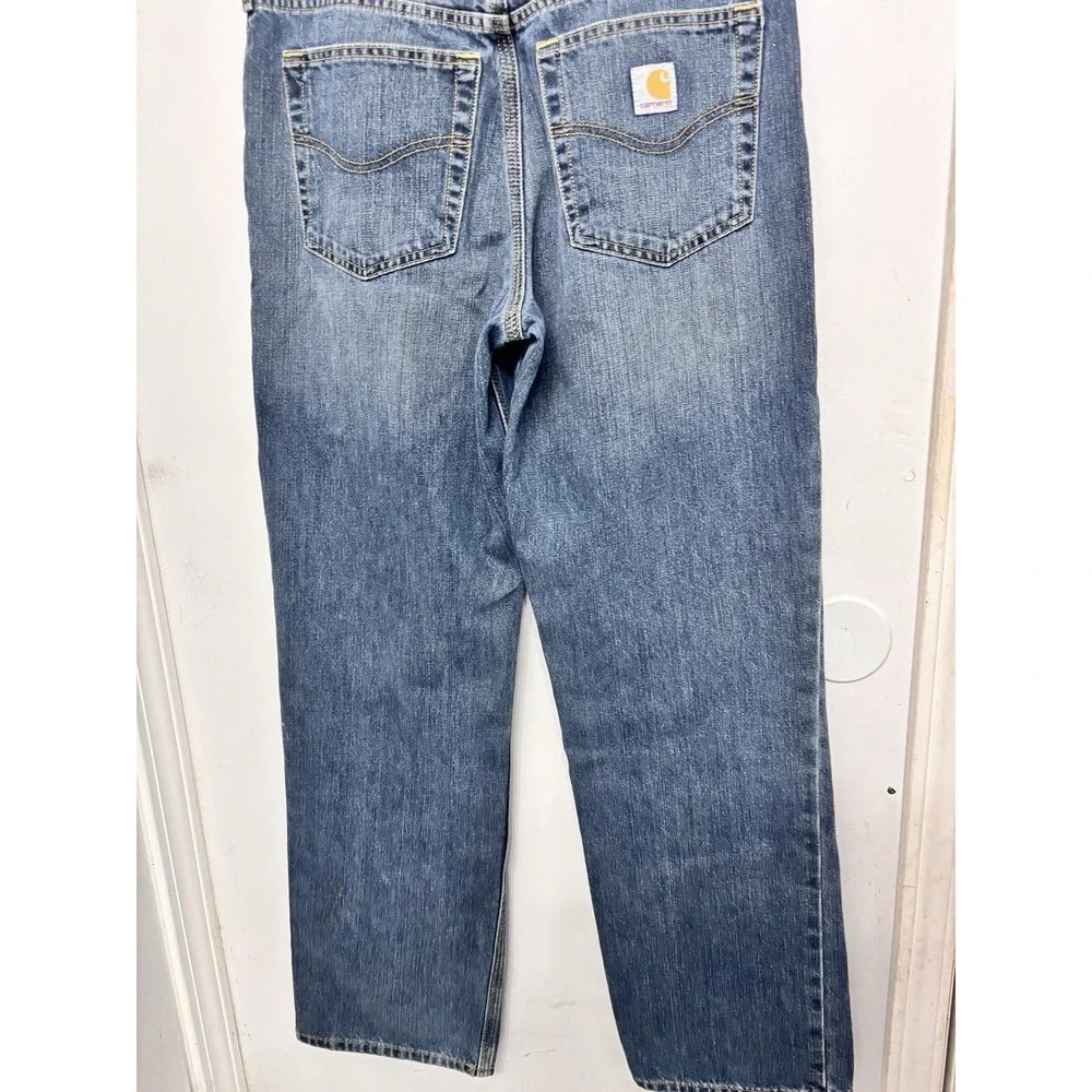Carhartt Men's Sturdy Relaxed Fit Medium Blue Jeans Denim 32x32 Work Casual